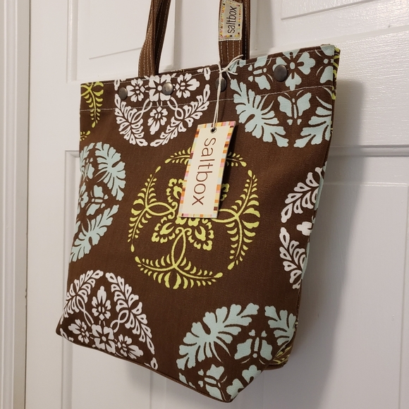 NWT Saltbox Colorful Print Medium Snap Clost Tote, Business, School - Picture 3 of 8
